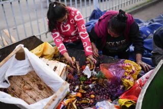 Mujeres recogen productos desechados en el mercado central de frutas y verduras en Buenos Aires, Argentina, el viernes 10 de mayo de 2024. (AP foto/Natacha Pisarenko)
