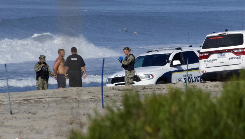 Two surfers were cited for trespassing when they went onto Breakers Beach at Naval Air Station North Island