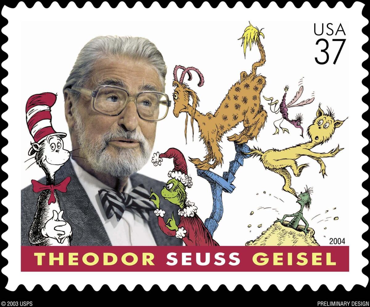 A stamp issued in 2004 commemorated the 100th anniversary of Theodor "Dr. Seuss" Geisel's birth.