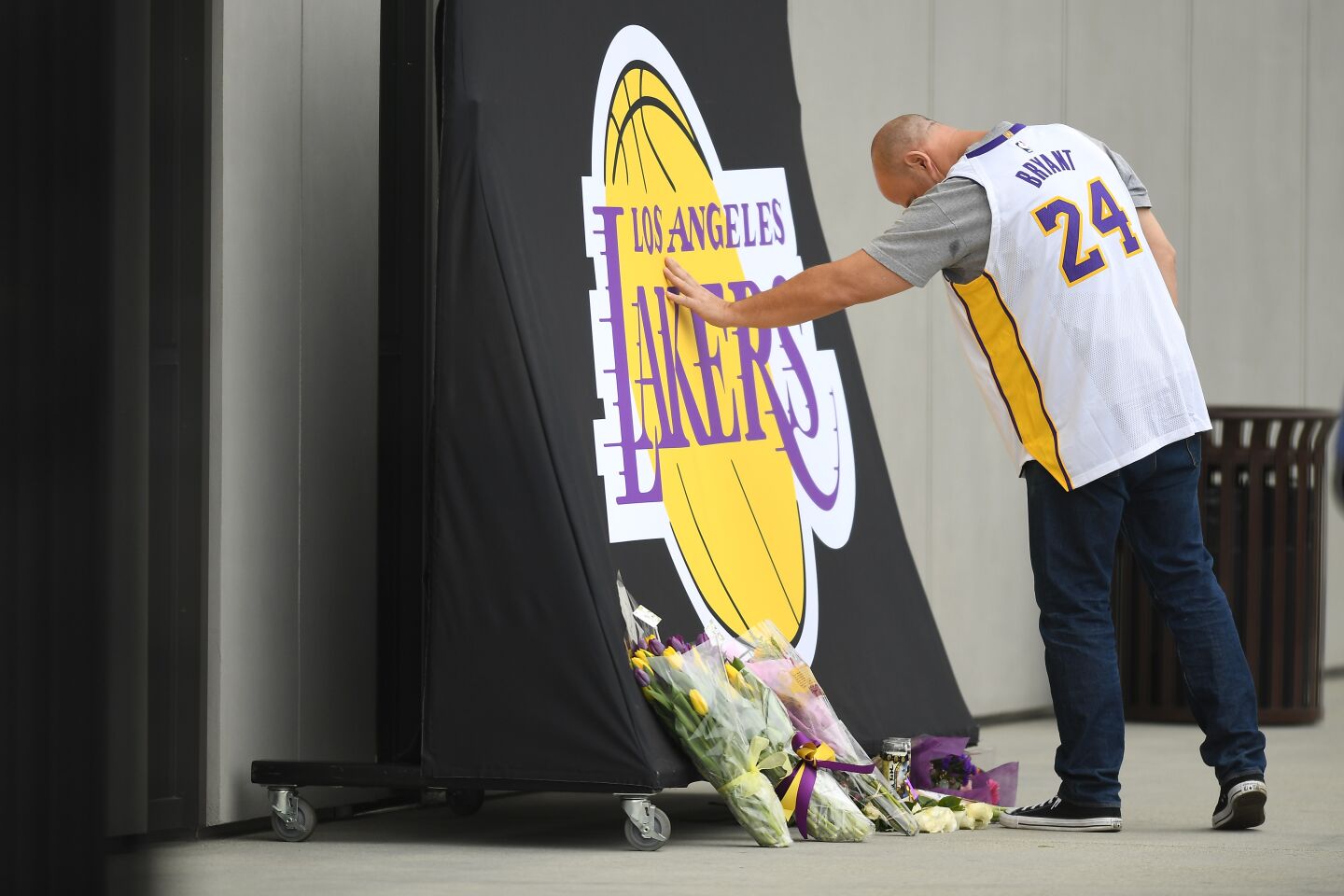 Memorial outside Lakers practice facility