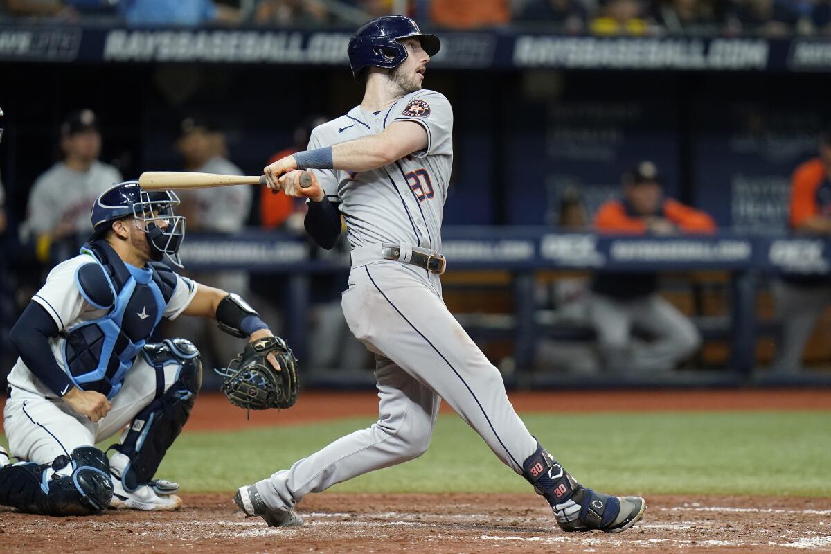 Astros stars get drilled by pitches during exhibition game