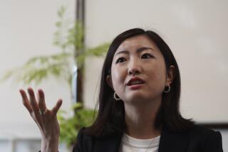 Lawyer Akiko Ozawa, whose law firm advises job-leavers although usually it represents companies, speaks during an interview with The Associated Press on June 22, 2023, in Tokyo. In Japan, a nation reputed for loyalty to companies and lifetime employment, people who job-hop are often viewed as quitters. Ozawa has written a book on job-leaving services to help various people, mostly in their 20s and 30s, escape less painfully from jobs they want to quit. (AP Photo/Eugene Hoshiko)
