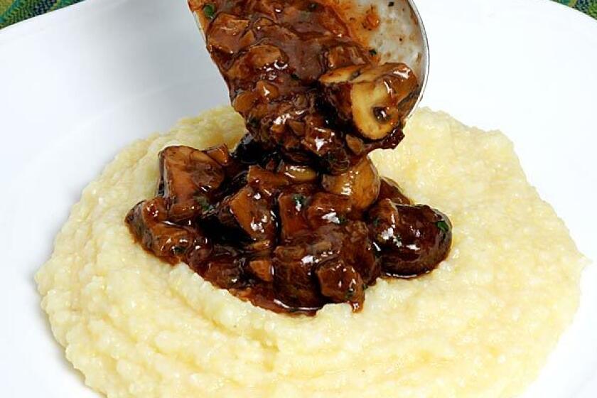 Well-made polenta is delicious by itself, but a good sauce can be made from mushrooms and not a whole lot more.