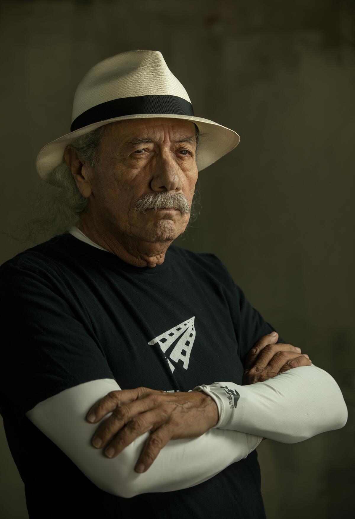 Actor Edward James Olmos is photographed in Burbank. Olmos recently announced he has beaten cancer.