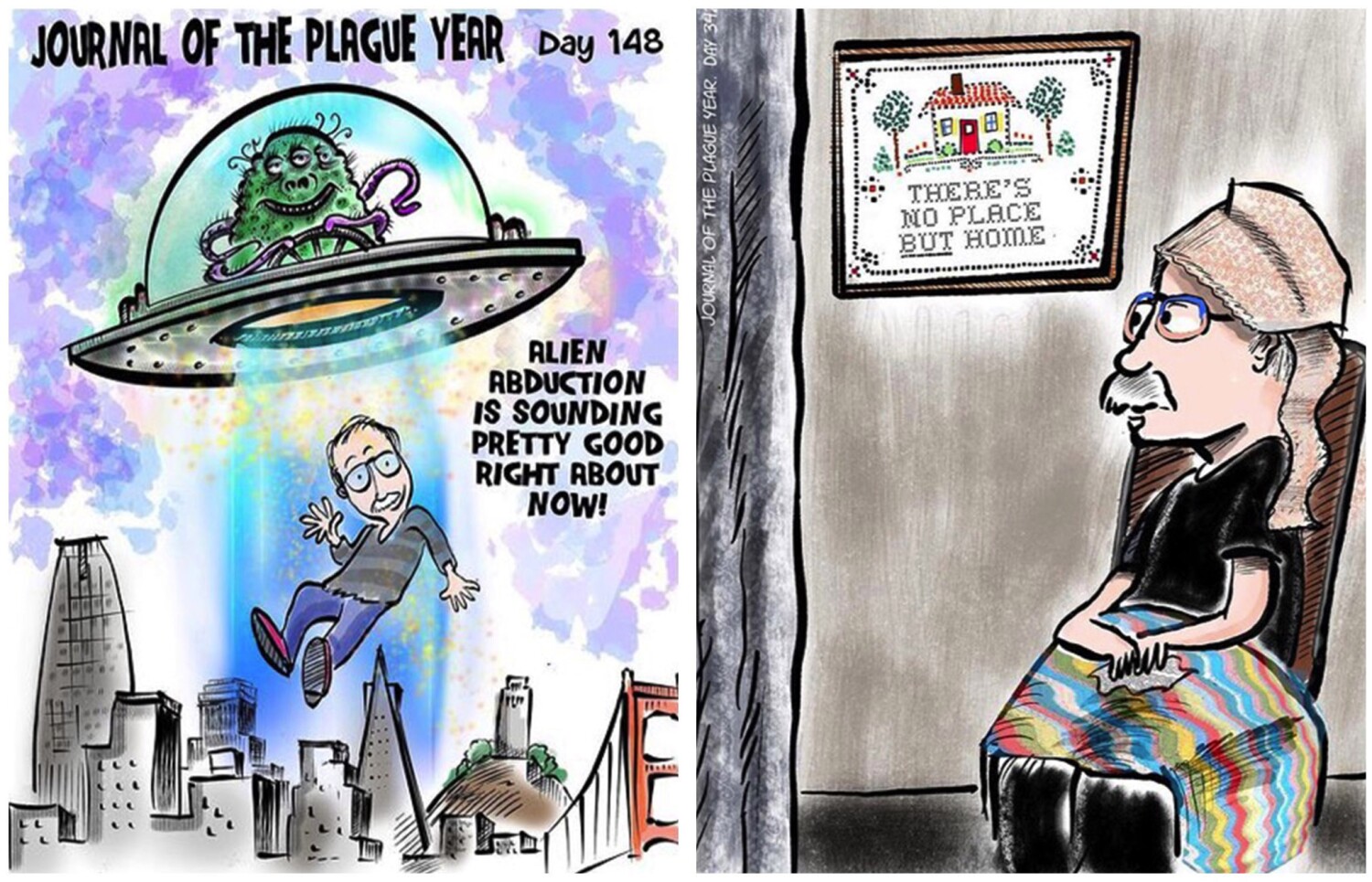 A cartoon journal of our pandemic year tracks the ups and downs of life inside our homes and our heads