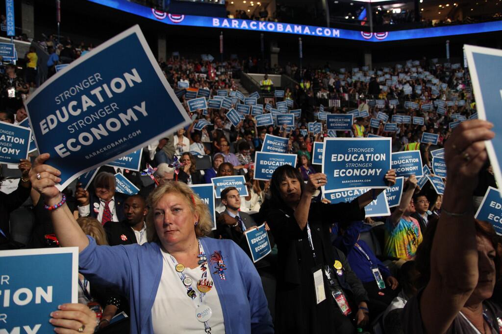 Cheering California delegates