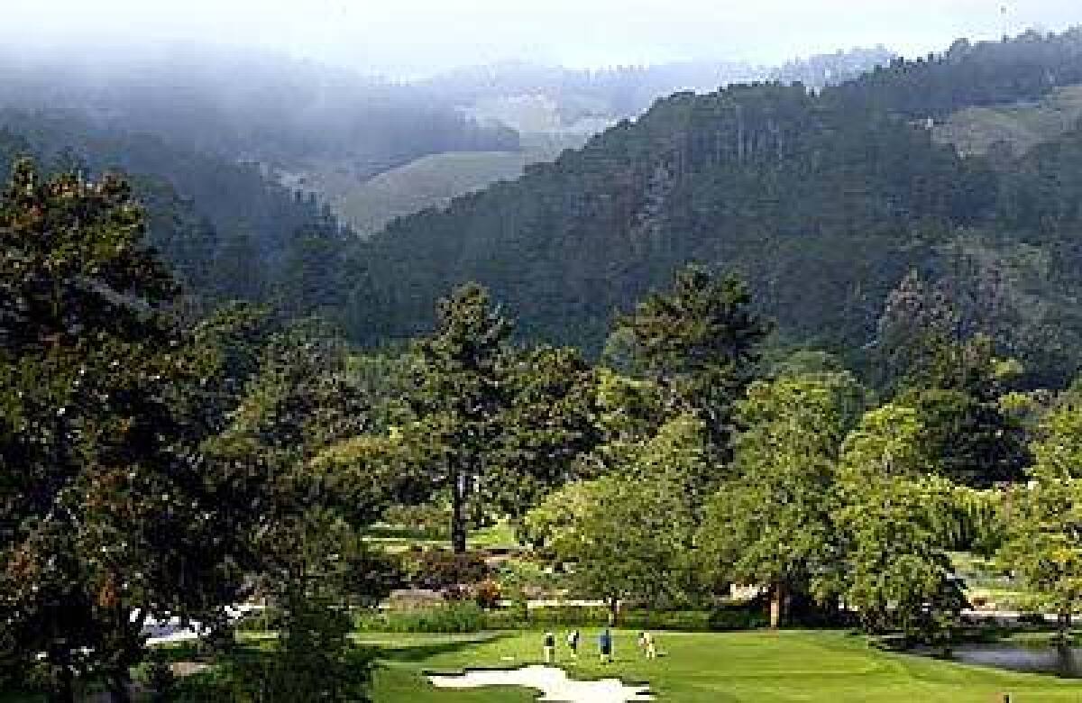 The Quail Lodge is set among 850 scenic acres in Carmel and features a Robert Muir Graves-designed golf course. The 97-room resort also has a heated pool, eucalyptus steam room and elegant restaurant.