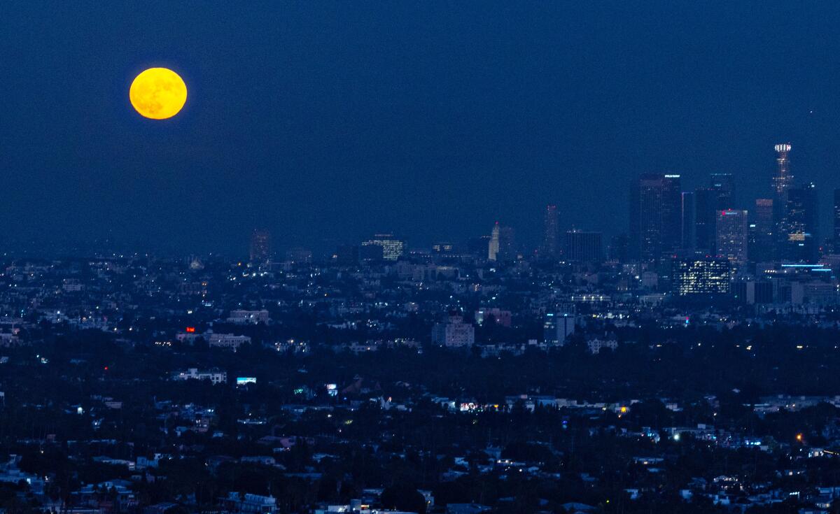The moon over Los Angeles