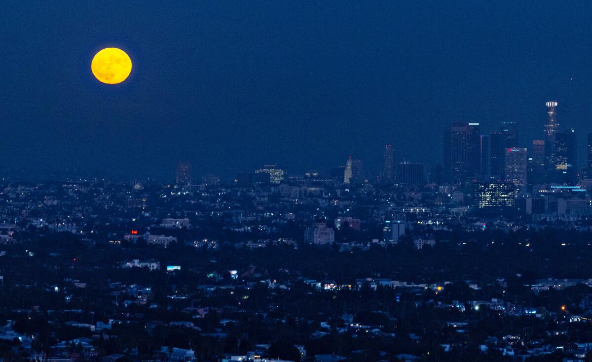 The moon over Los Angeles  