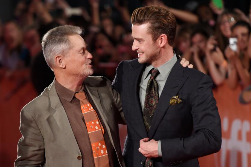 Jonathan Demme, left, and Justin Timberlake at the Toronto International Film Festival on Sept. 13.