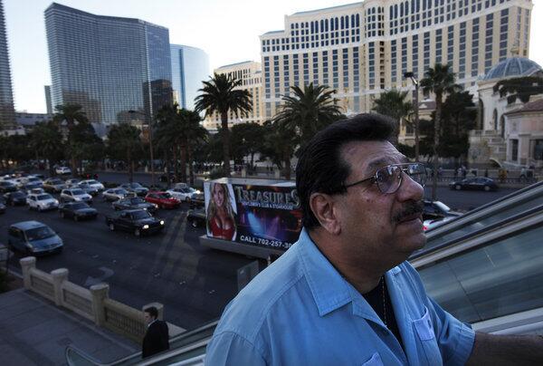 Frankie Citro, a Las Vegas resident since the late 1960s, walks past some of the casinos he is barred from owning, managing or even entering because he is in the Nevada Gaming Control Board's Black Book.