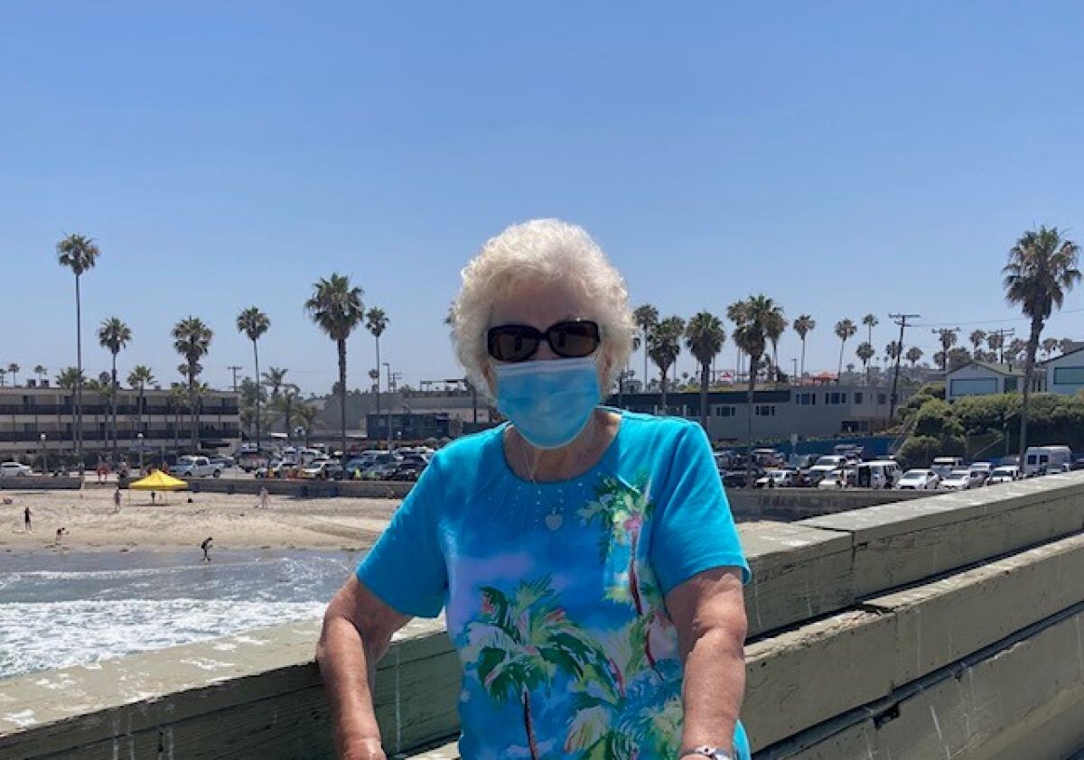 Kathleen O'Neil on a recent walk at the Ocean Beach Pier. 