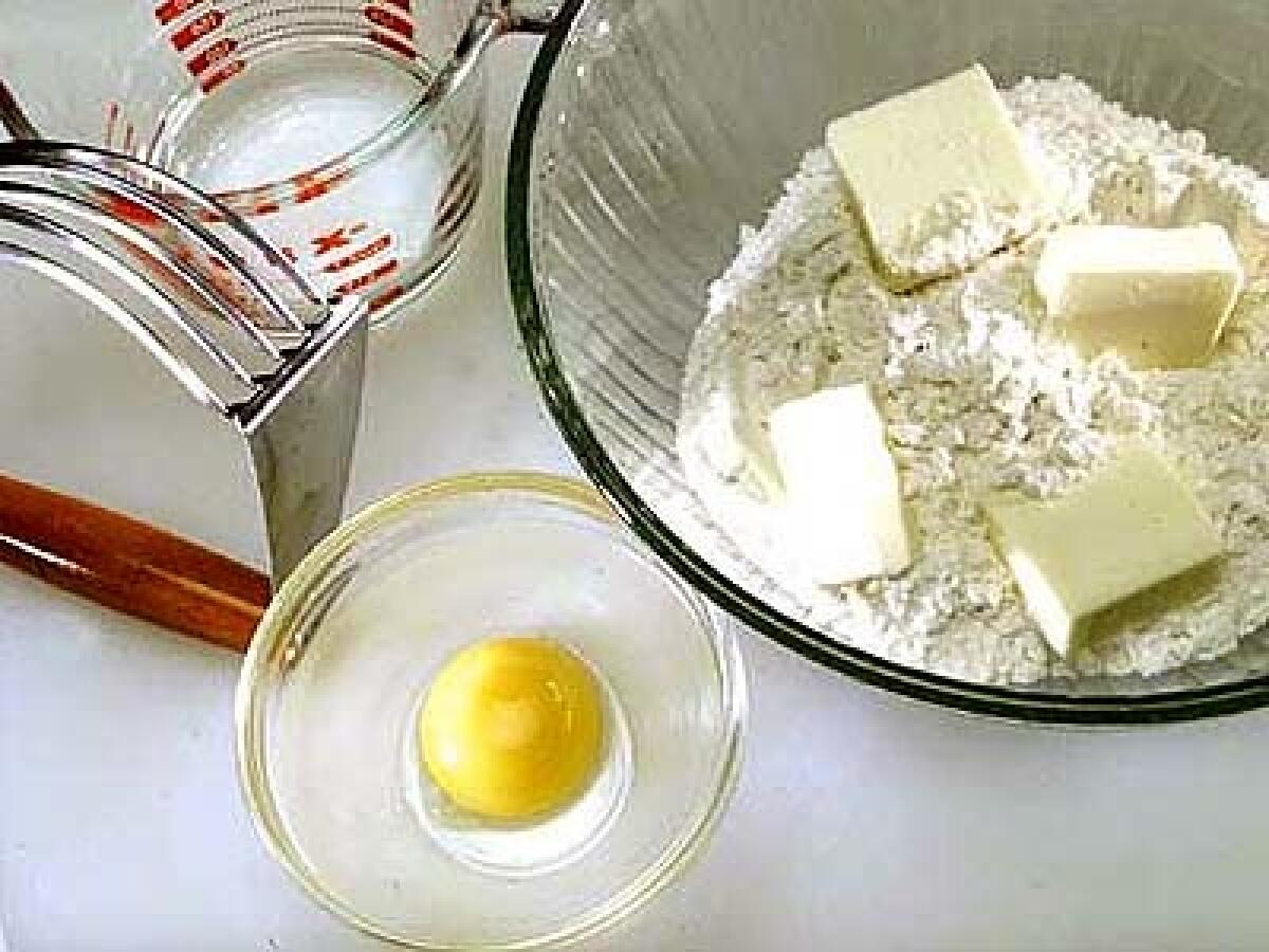 Place flour, sugar, salt and butter in bowl. Use pastry cutter, fork, food processor or your hands to combine mixture.