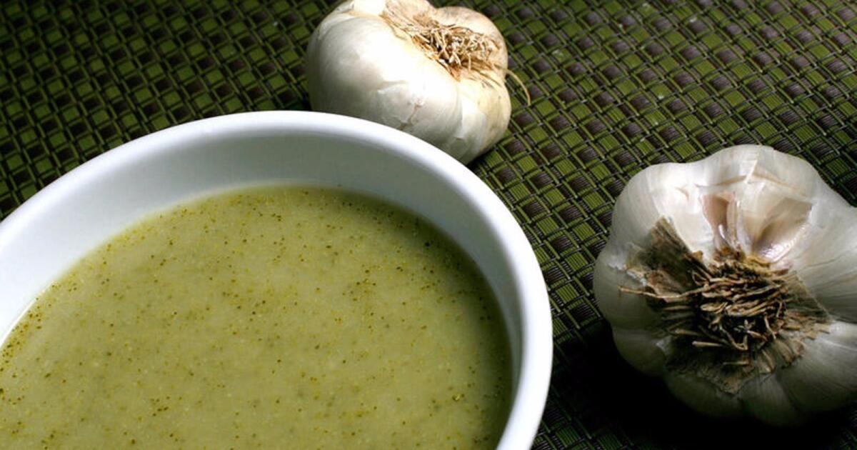Keep warm with this easy broccoli and roasted garlic soup recipe