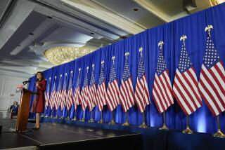 Supporters of Republican presidential candidate former UN Ambassador Nikki Haley speaking at an election night event, Saturday, Feb. 24, 2024, in Charleston, S.C. (AP Photo/Chris Carlson)