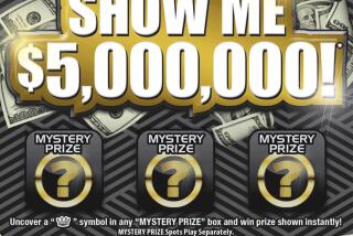 California Lottery "Show me $5,000,000" scratcher ticket.