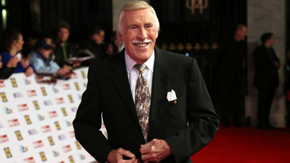 Bruce Forsyth arrives at the Pride of Britain Awards in 2015 in London.
