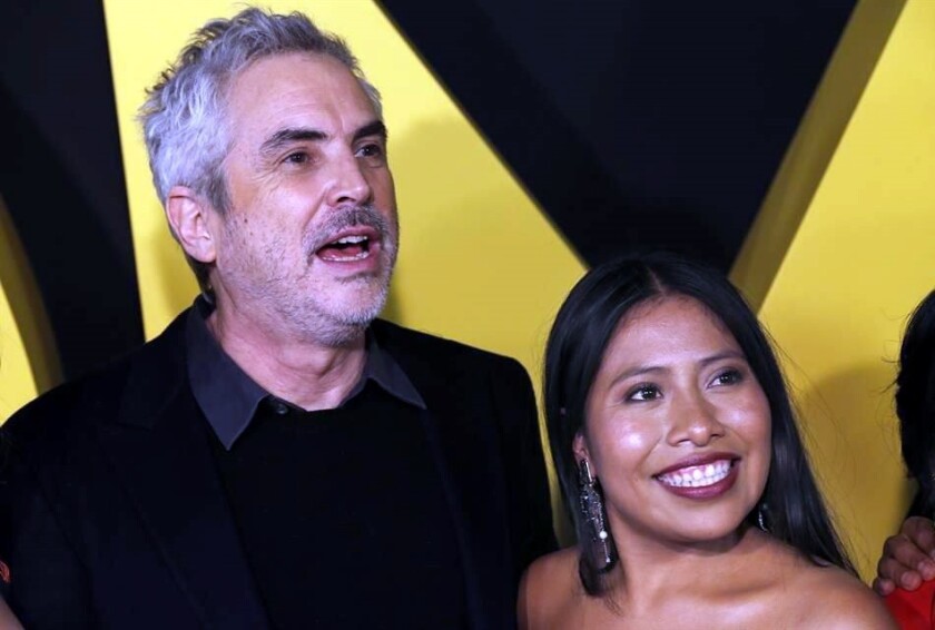 Alfonso Cuarón (izq.) afirmó que lo relevante de nominaciones de "Roma" es que Yalitza Aparicio (foto) sea la primera mujer indígena postulada al Óscar.