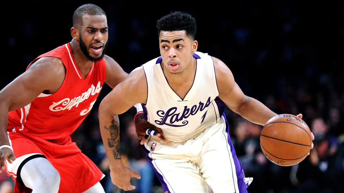 Last Christmas, Clippers All-Star Chris Paul was chasing around Lakers rookie D'Angelo Russell. Paul is questionable this Christmas because of a strained hamstring.
