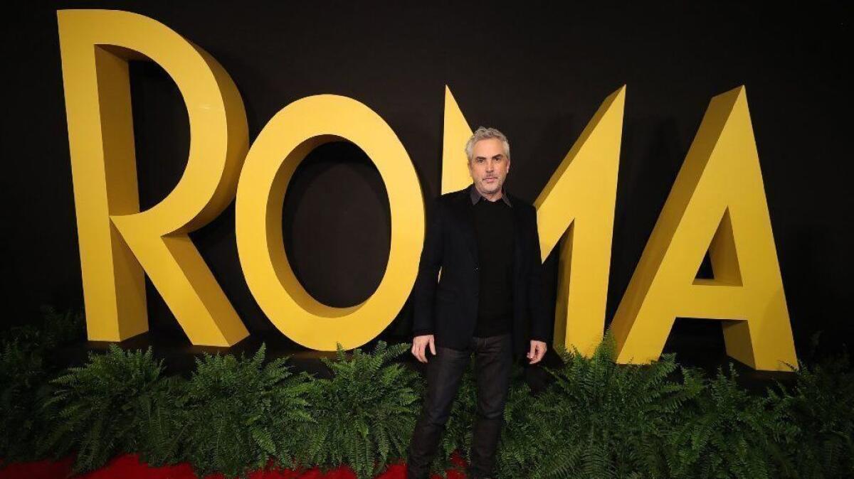 Alfonso Cuarón during the premiere of the Netflix movie "Roma" in Mexico City on Tuesday.