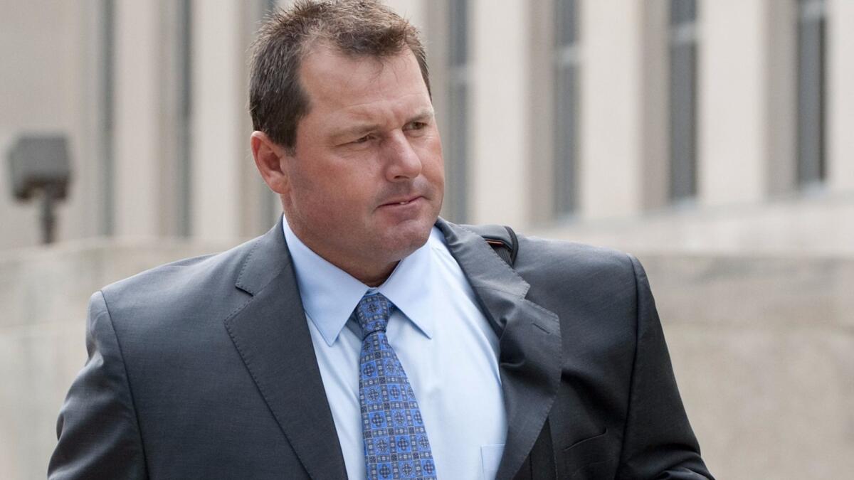 Former New York Yankees pitcher Roger Clemens arrives for a federal court hearing in Washington on Sept. 2, 2011.