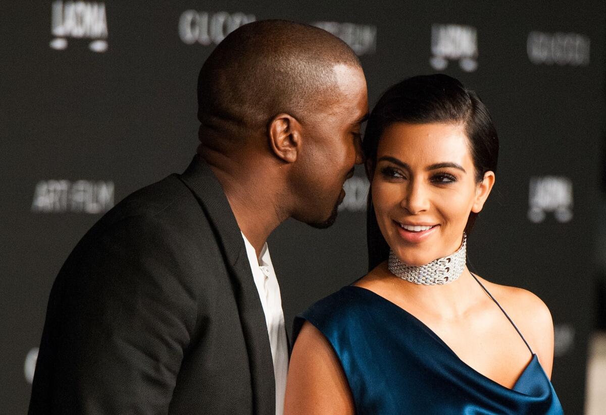 Kim Kardashian and Kanye West arrive at the 2014 LACMA Art + Film Gala in Los Angeles in November.