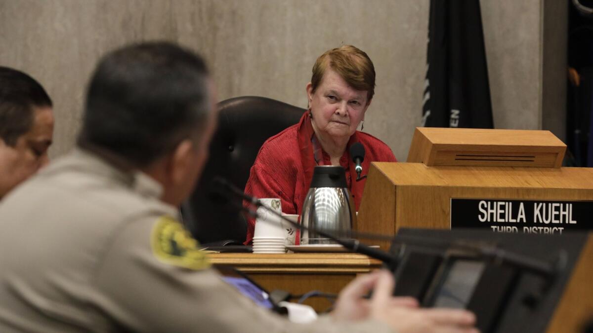 Supervisor Sheila Kuehl told Sheriff Alex Villanueva that she was "really worried and concerned" about the message sent by Villanueva's reinstatement of the fired deputy.