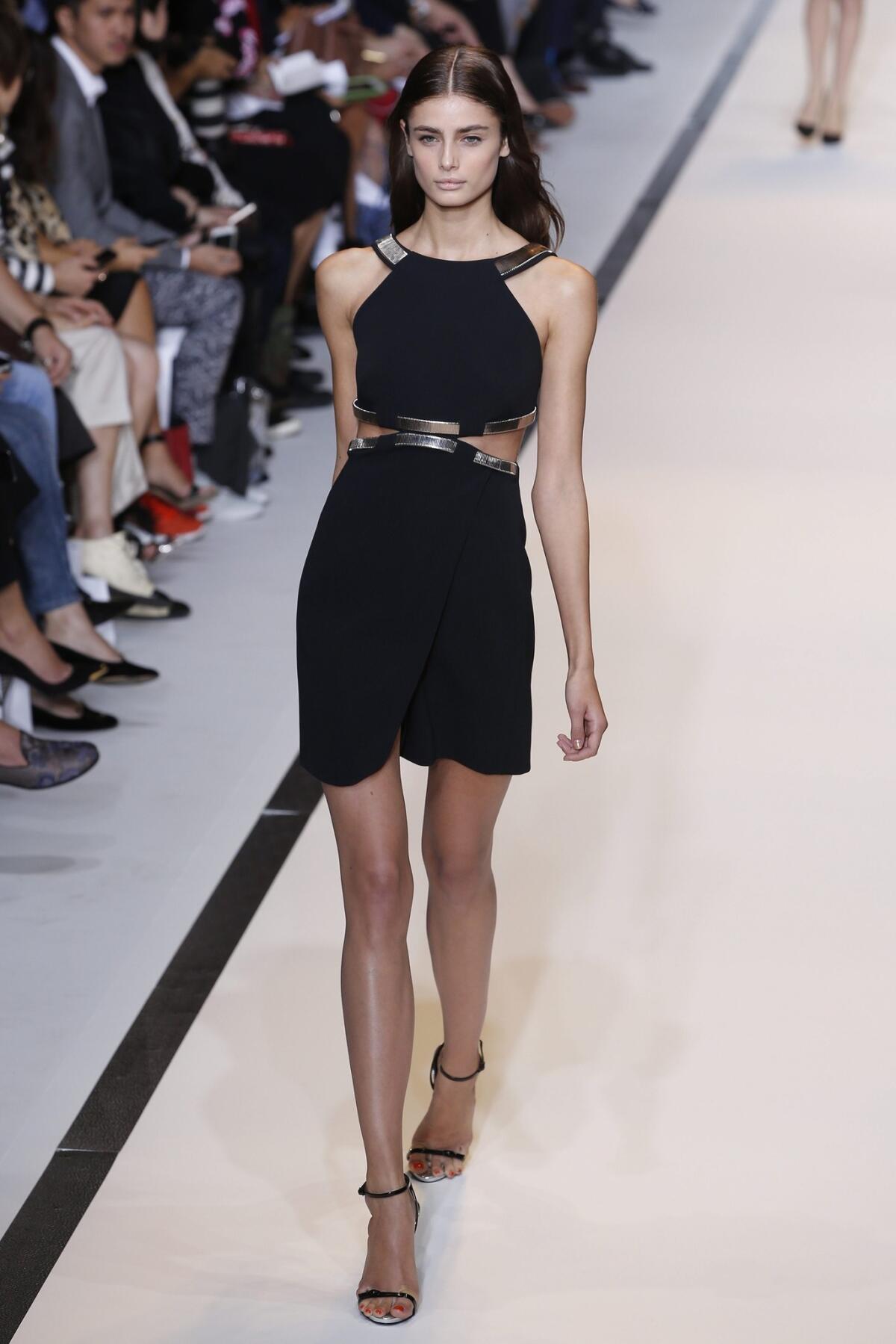 Creations for Mugler's Spring/Summer 2015 ready-to-wear fashion collection presented Saturday in Paris.
