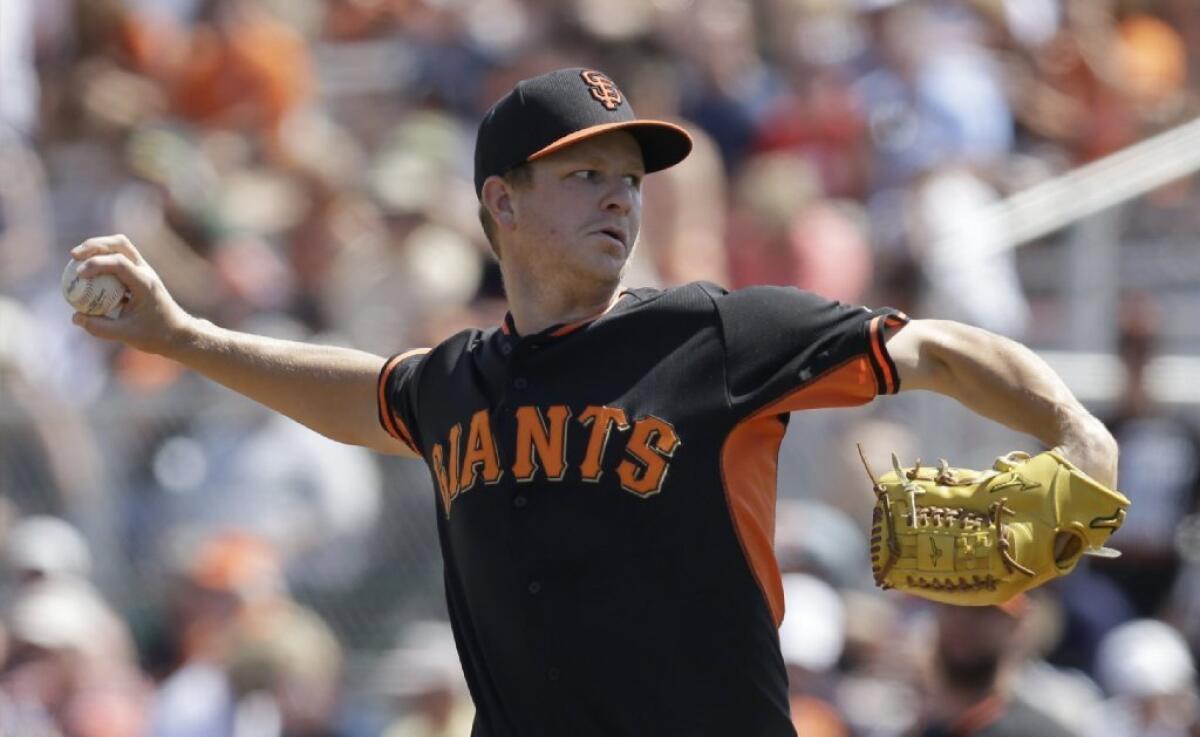 The San Francisco Giants put pitcher Matt Cain on the disabled list Tuesday because of a strain in his right forearm.