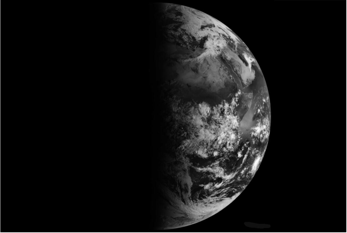 A satellite view of Earth on the March equinox.