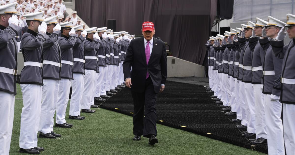 Trump at commencement hails West Point cadets and claims credit for U.S. military might