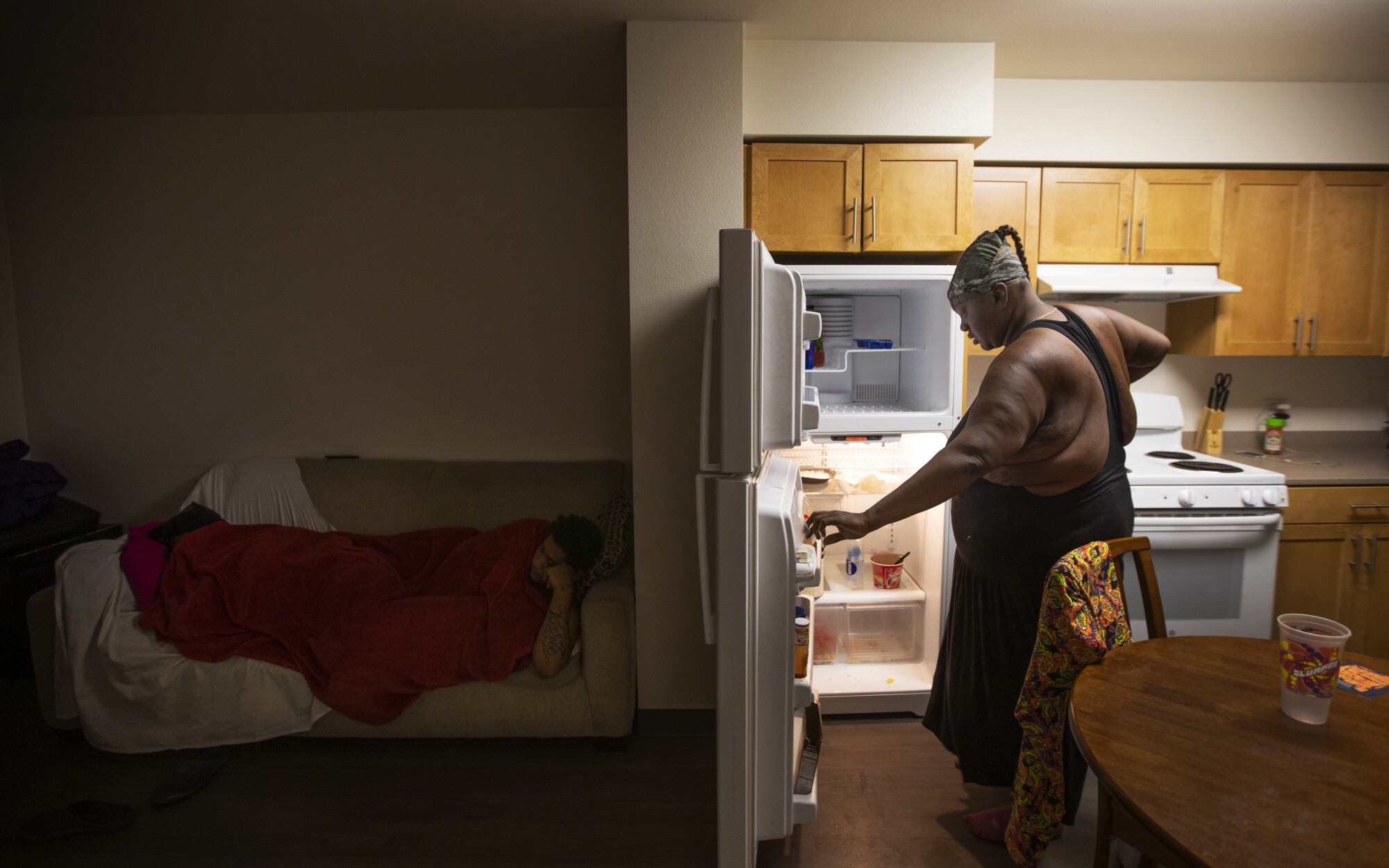 Niecy in her apartment