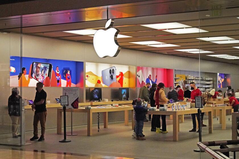 This is an Apple store in the Ross Park Mall in Pittsburgh, Wednesday, Jan. 26, 2022. (AP Photo/Gene J. Puskar)