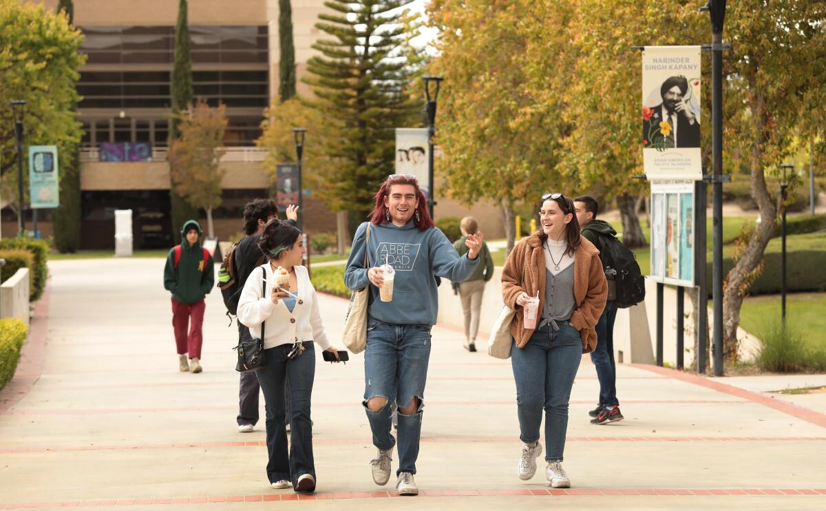 Students walk to and from classes at Moorpark College.