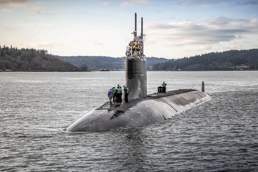 The Seawolf-class fast-attack submarine USS Connecticut (SSN 22) departs Puget Sound Naval Shipyard for sea trials following a maintenance availability, Dec. 15, 2016, in Washington. China is accusing the U.S. of a “lack of transparency and responsibility" regarding an accident in the South China Sea involving the USS Connecticut last month. Foreign Ministry spokesperson Wang Wenbin on Tuesday, Nov. 2, 2021, said the U.S. should provide full details of the incident. (Thiep Van Nguyen II/U.S. Navy via AP)