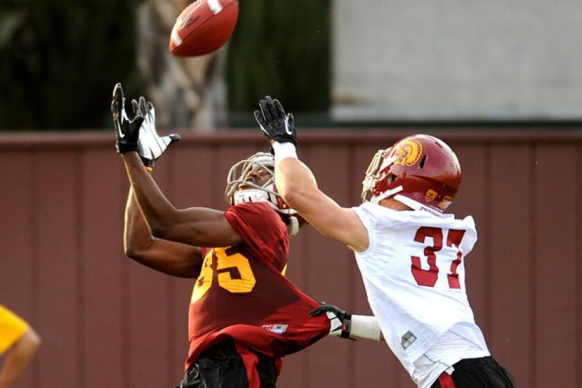 Receiver Victor Blackwell and safety Matt Lopes will have one more chance to impress coaches when USC holds its final spring practice on Saturday.