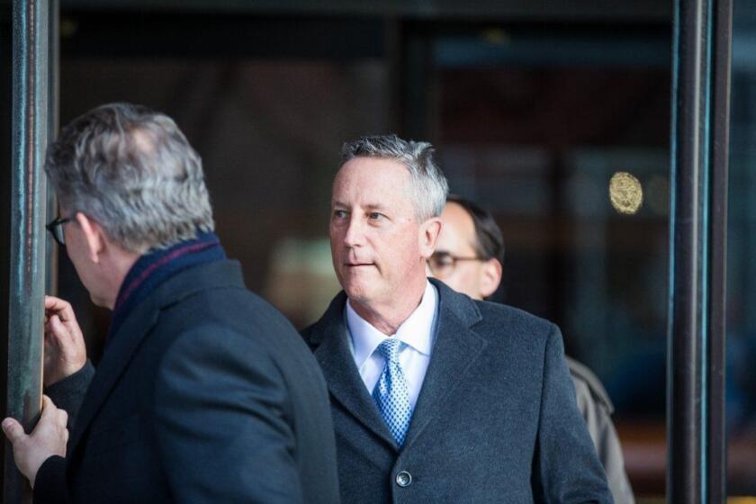 BOSTON, MA - MARCH 25: Martin Fox, president of a private tennis academy in Houston, leaves following his arraignment at Boston Federal Court on March 25, 2019 in Boston, Massachusetts. A dozen coaches, athletic directors and test proctors are being arraigned in relation to the college admissions scandal on Monday. (Photo by Scott Eisen/Getty Images) ** OUTS - ELSENT, FPG, CM - OUTS * NM, PH, VA if sourced by CT, LA or MoD **