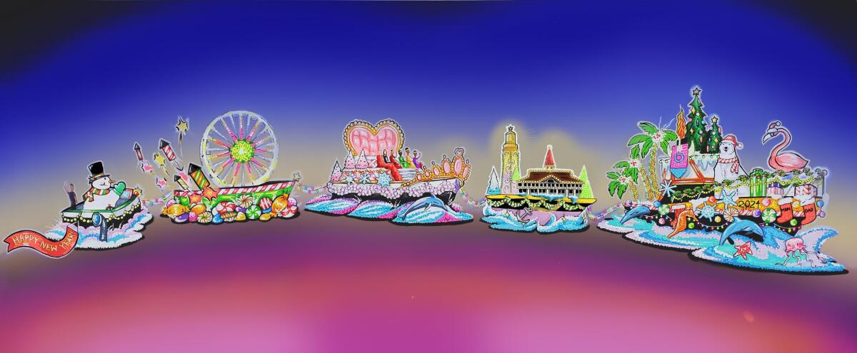 A rendering of the planned Newport Beach & Co. float entry in the Rose Parade on New Year's Day. 