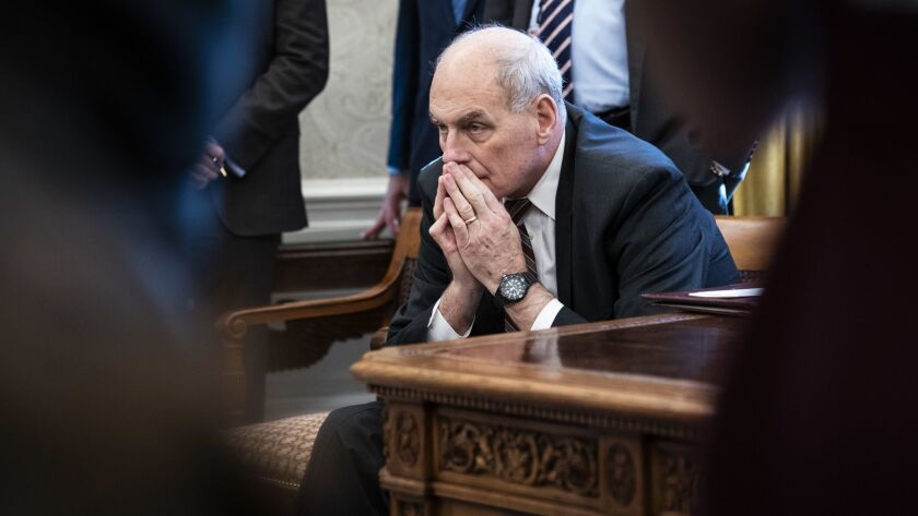 In an exclusive interview with The Times, outgoing White House Chief of Staff John F. Kelly argued that his tenure is best measured by what President Trump did not do when Kelly was at his side.