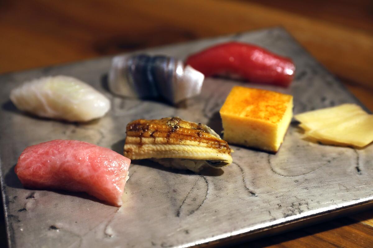 A sushi plate from Q