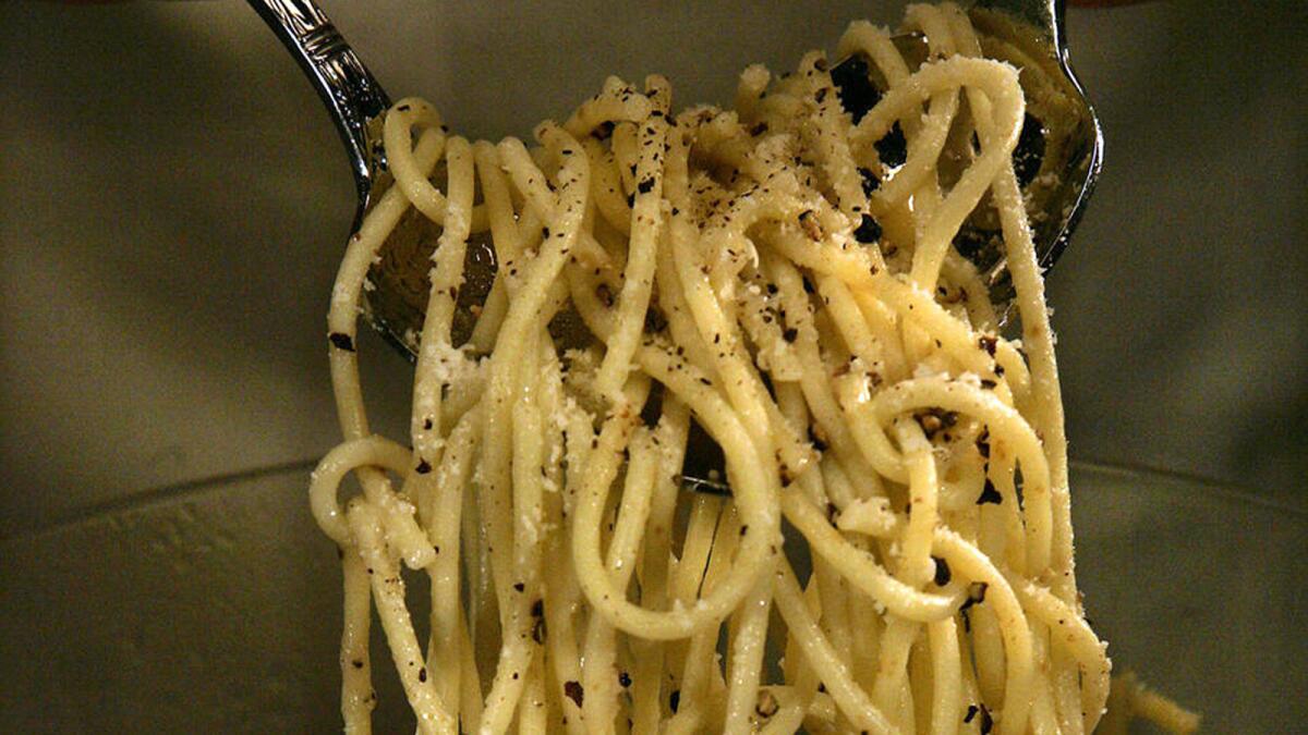 Recipe: Spaghetti with black pepper and pecorino.