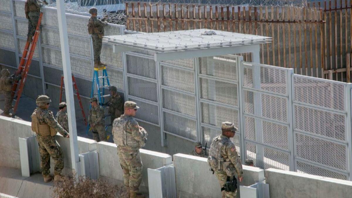 Camp Pendleton Marines work near the San Ysidro Port of Entry.