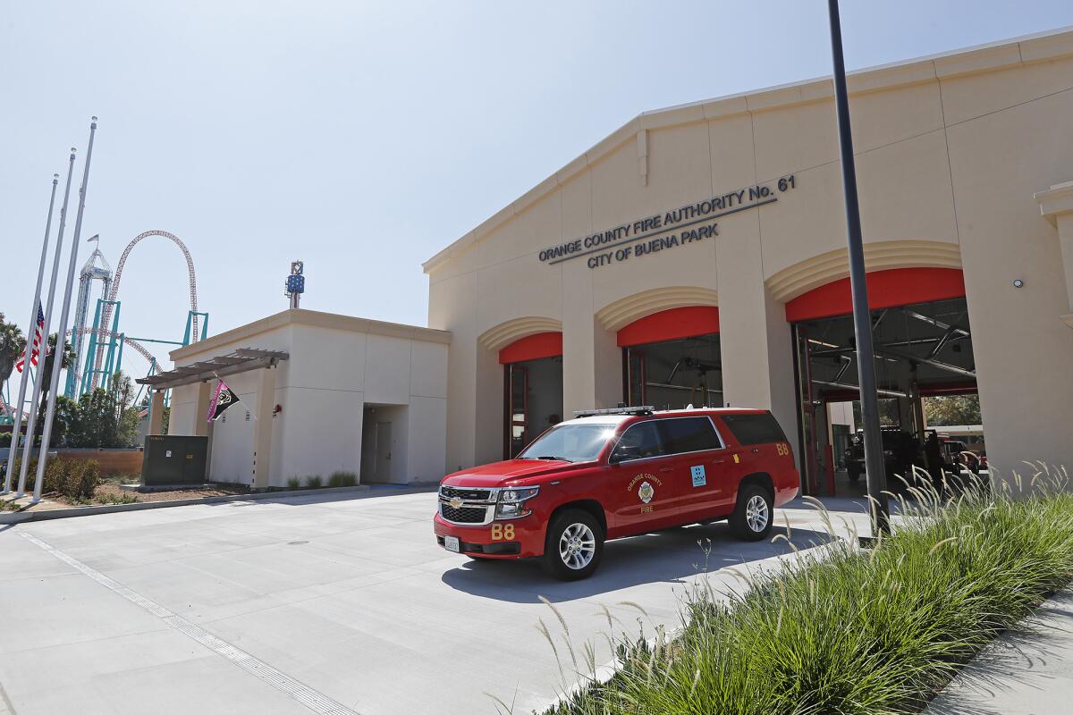 An Orange County Fire Authority station is seen in Buena Park. An OCFA crew at a station in Irvine has been removed from isolation amid coronavirus fears.