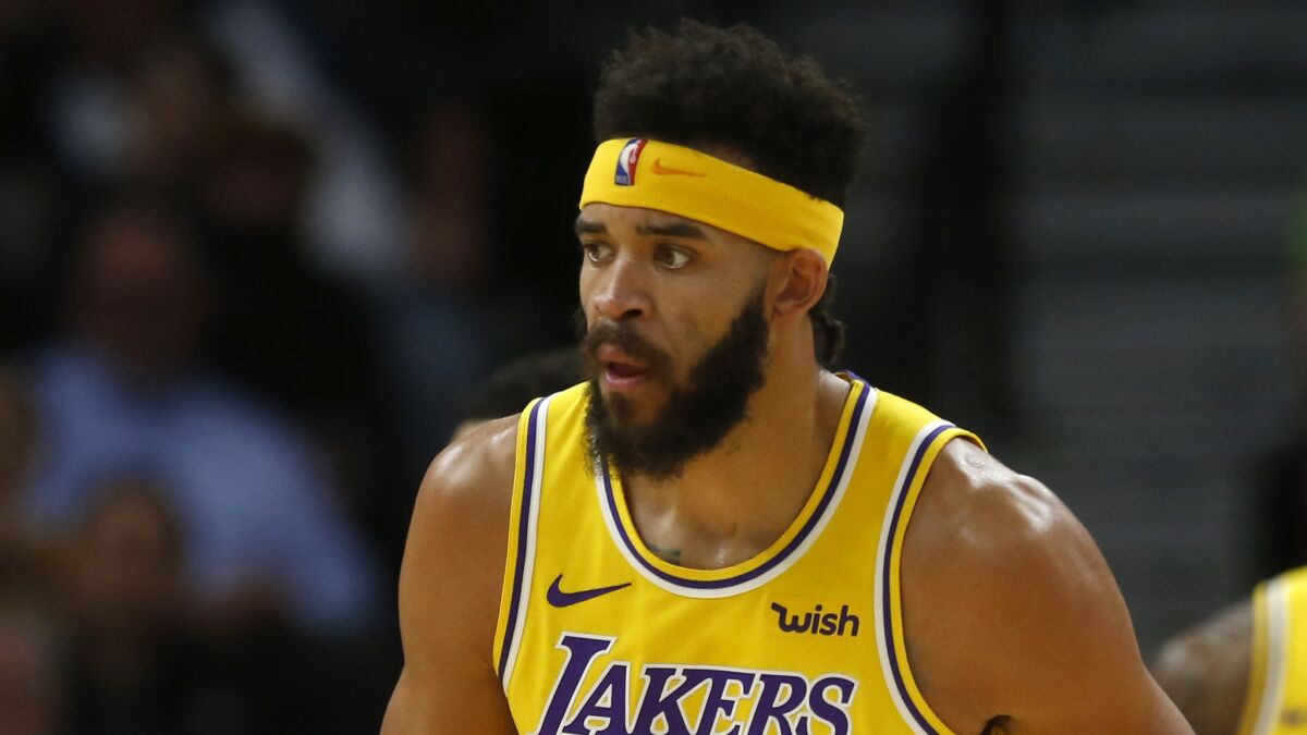 Lakers big man JaVale McGee in a game.