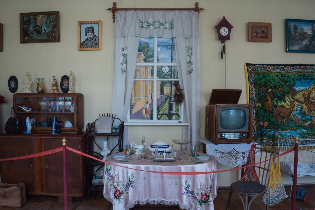 A view inside of Prigozhyn Museum in Zhovti Vody on Aug. 3, 2023.