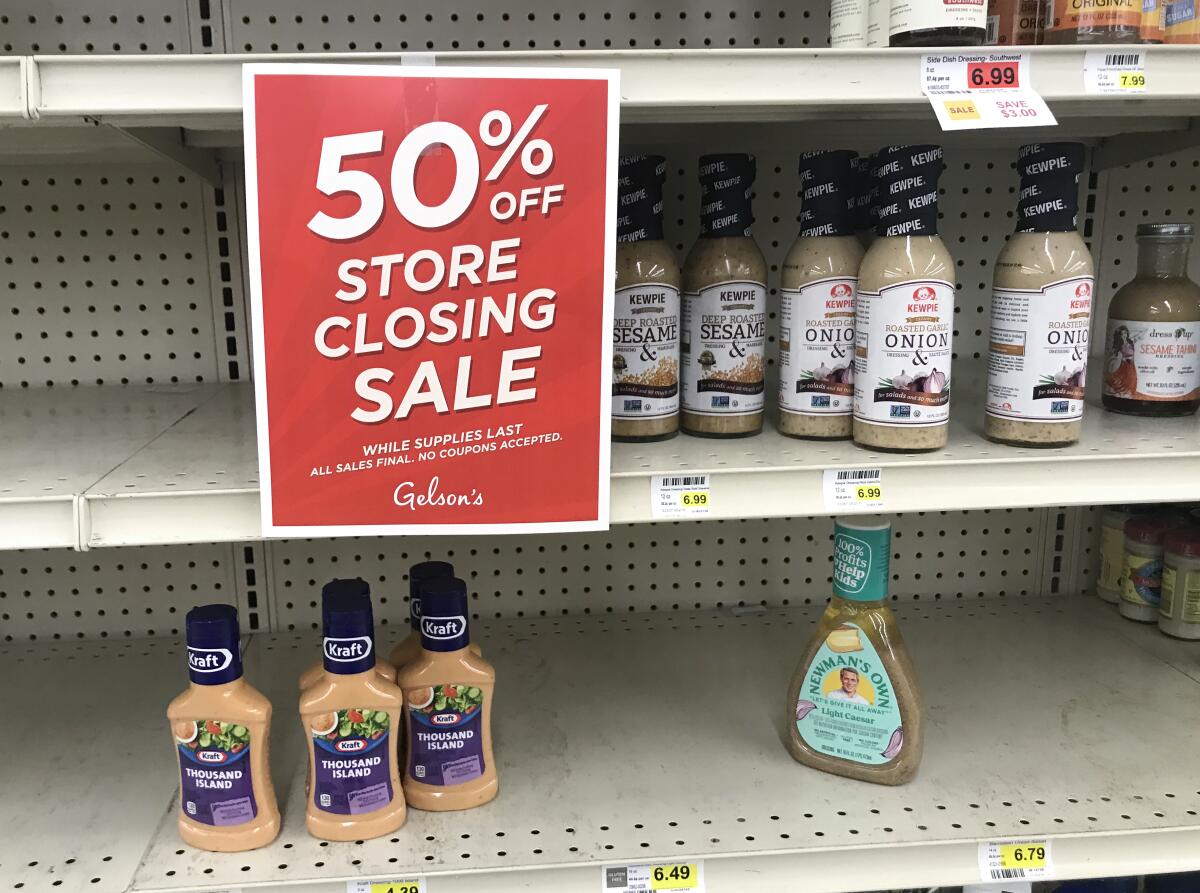 The Gelson's supermarket in South Laguna is closing on Saturday. A sale is being offered while supplies last.