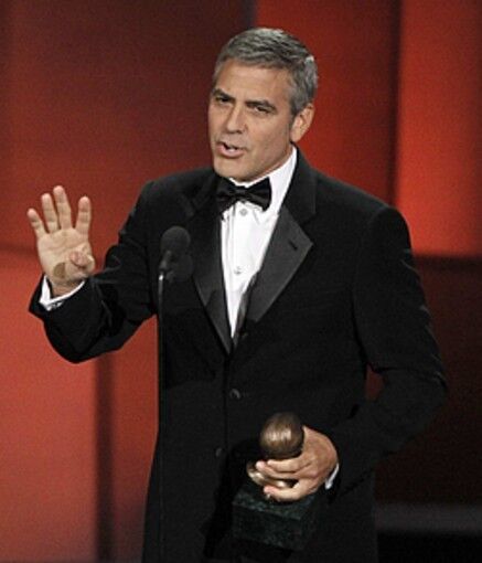 OK, so George Clooney hasn't been a regular on a television series for more than a decade. But the film actor, this year's Bob Hope Humanitarian Award winner, charmed the Emmy Awards audience with his plea to halt a standing ovation ("Don't do that, it makes me feel like I might be sick or something and not know it") and his moving tribute to Bob and Dolores Hope.