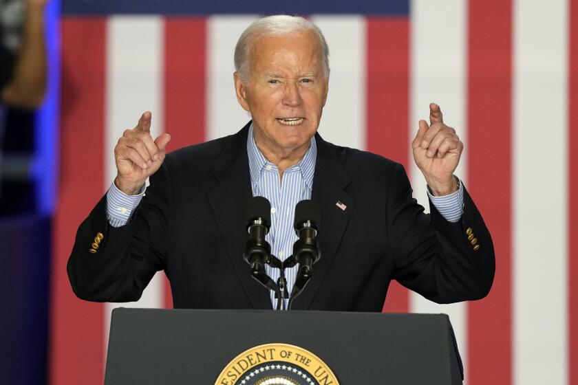 President Joe Biden speaks at a campaign rally at Sherman Middle School in Madison, Wis., Friday, July 5, 2024. (AP Photo/Morry Gash)