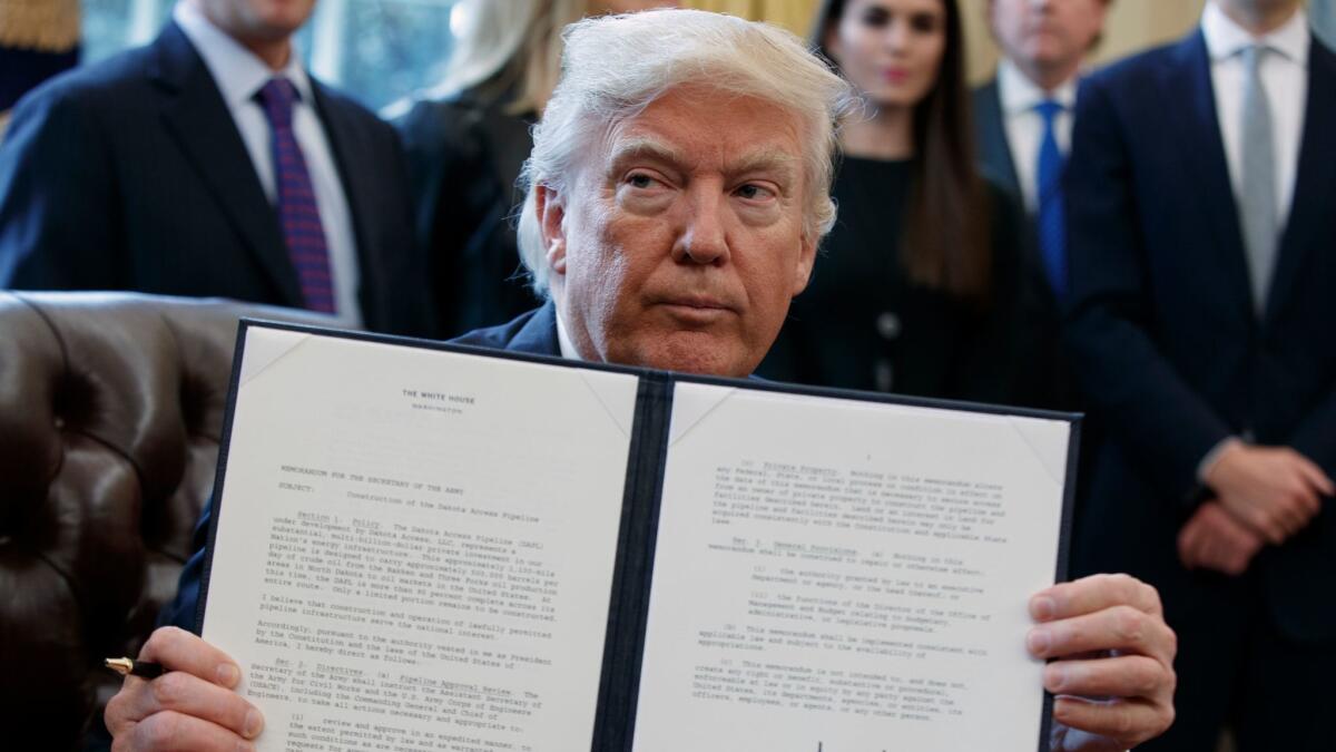 President Donald Trump moved to revive the Dakota Access pipeline.