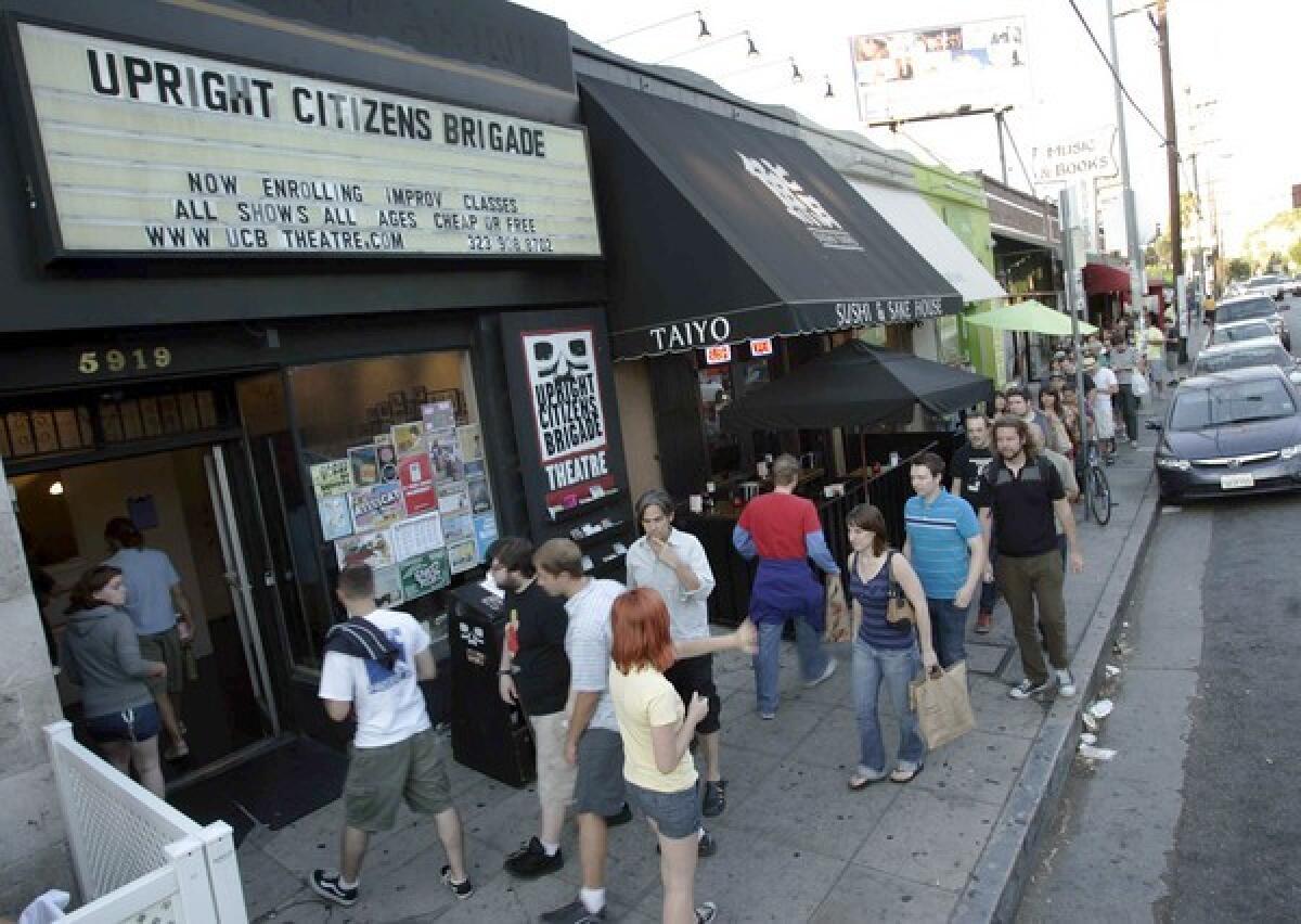 A line of fans outside Upright Citizens Brigade in Hollywood.